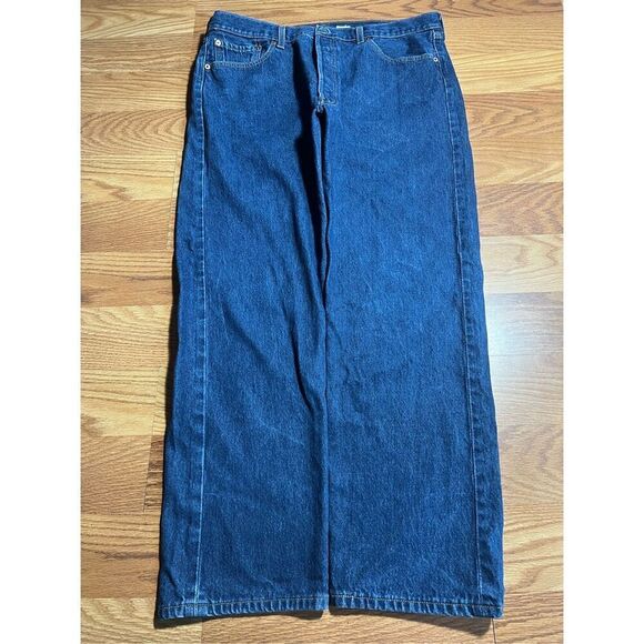 Vintage 90s Levi’s 501 Button Fly Dark Wash Jeans - Picture 1 of 7